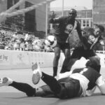 Members of the D.C. Knights play in a soccer match