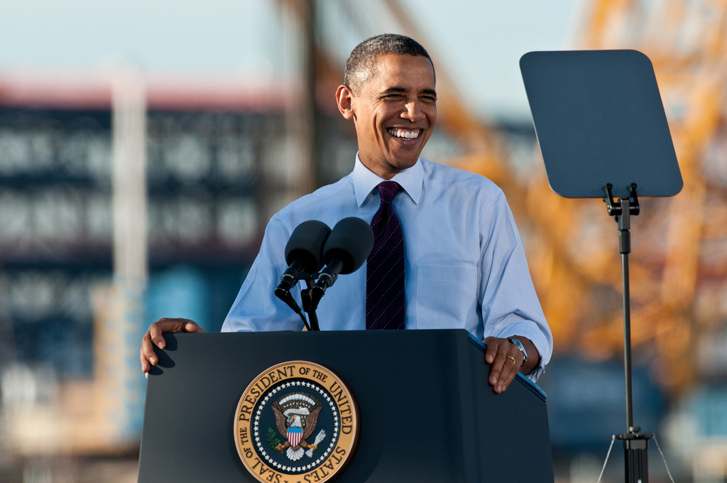 Photo of President Obama giving a speech