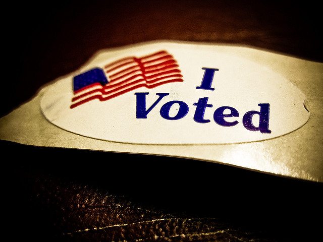a photo of a sticker "I voted"