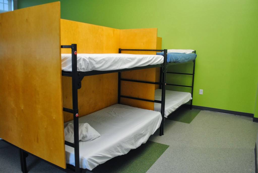 A photo of beds in the newly renovated shelter.
