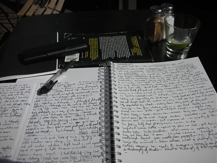 Picture of notebook filled with writing