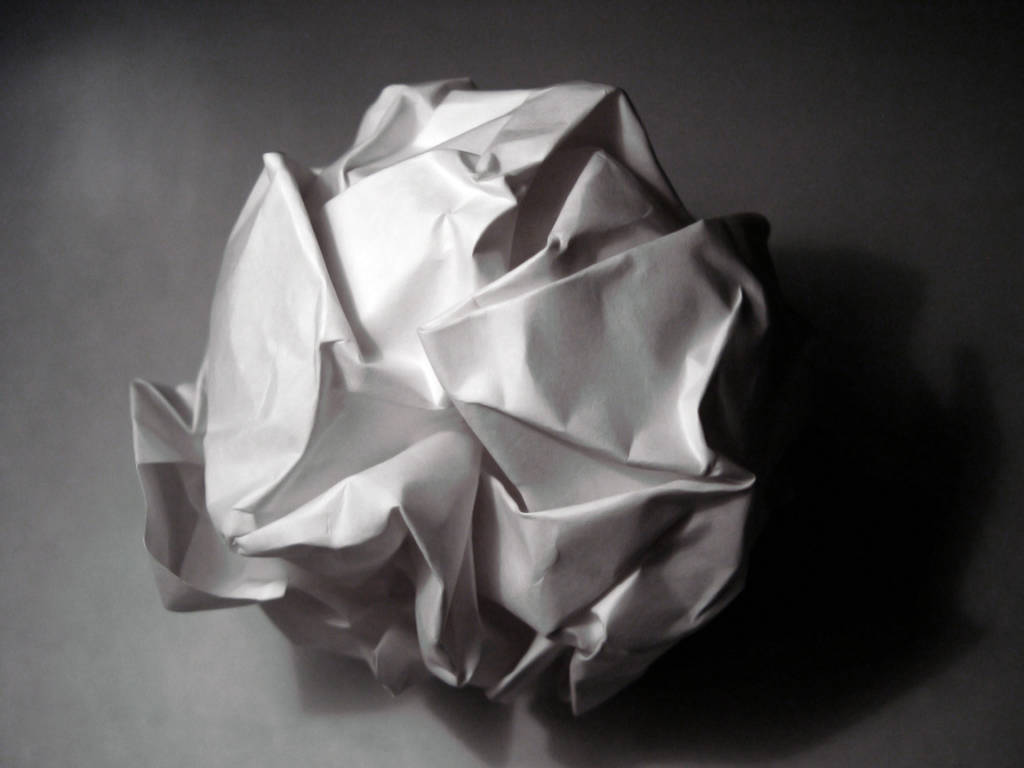 Crumpled piece of paper