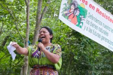 Lolita advocating for Guatemalan land rights