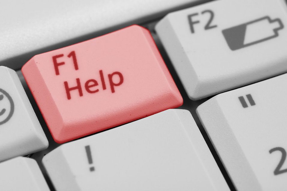 Photo of F1 Help Key on Keyboard