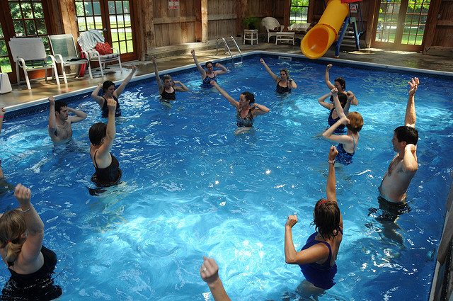 Image of a water aerobics class.