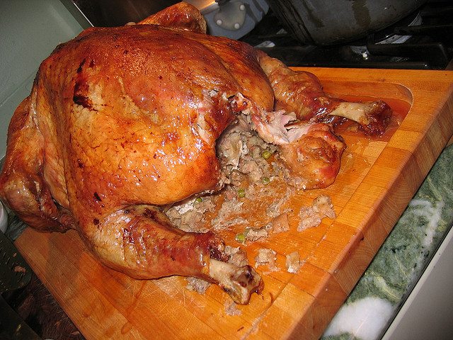 Image of a stuffed turkey for Thanksgiving.