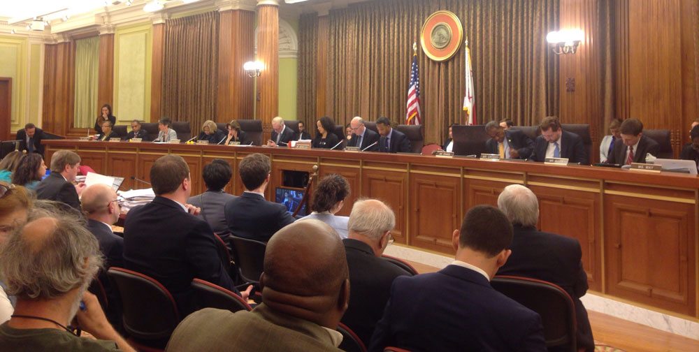 Photo of the DC Council Committee of the Whole at a November 3 2015 hearing.