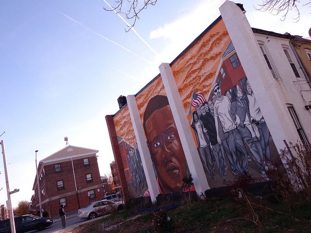A mural remembering Freddie Gray