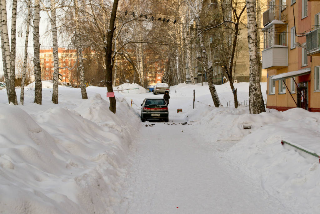 A snowy street