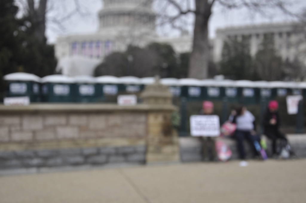 Photo of extra portable toilets put out near the U.S. Capitol Building