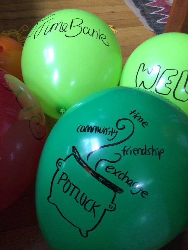 balloons welcoming timebank members