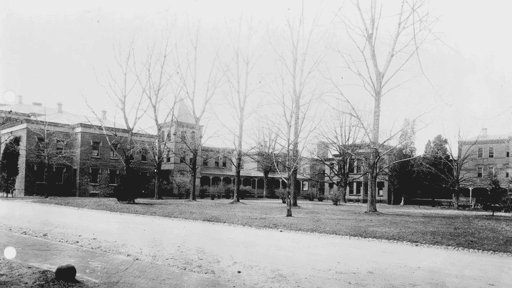 A historic photo of the St. Elizabeths hospital campus.