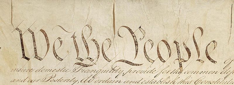 The first part of the Declaration, stating "We the People."