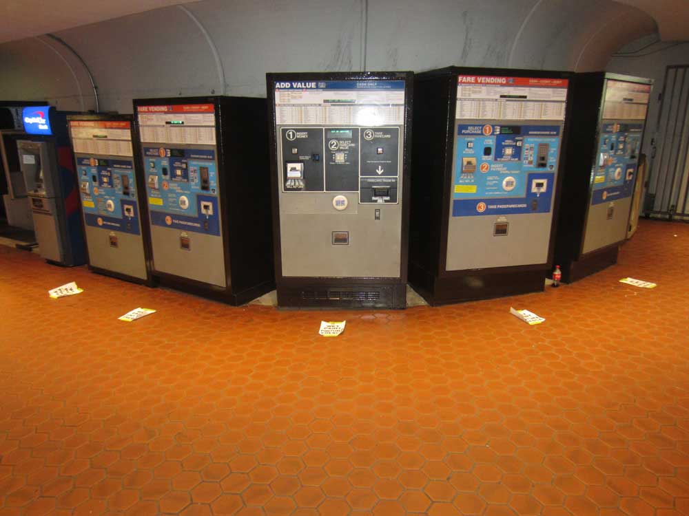 Photo of metro card loading stations.