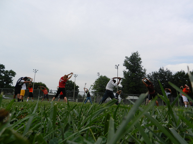 The Arlington Tigers practice in preparation for the Street Soccer USA Cup July 11.