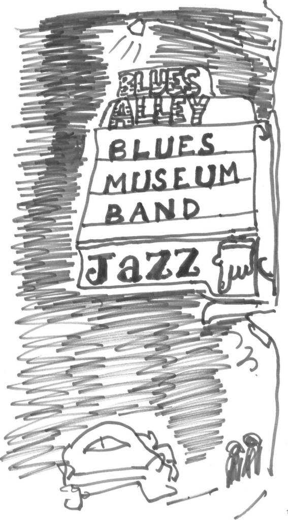 A drawing of the Blues Alley