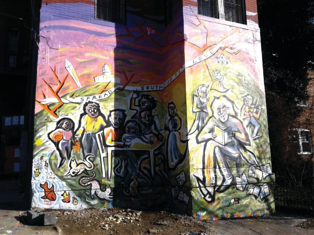 Photo of the mural painted by Rebeka Ryvola next to the Anacostia River.