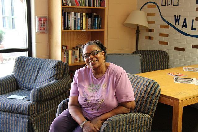 Deborah Wade is keeping her life on track staying at Carpenters Shelter in Alexandria for a while