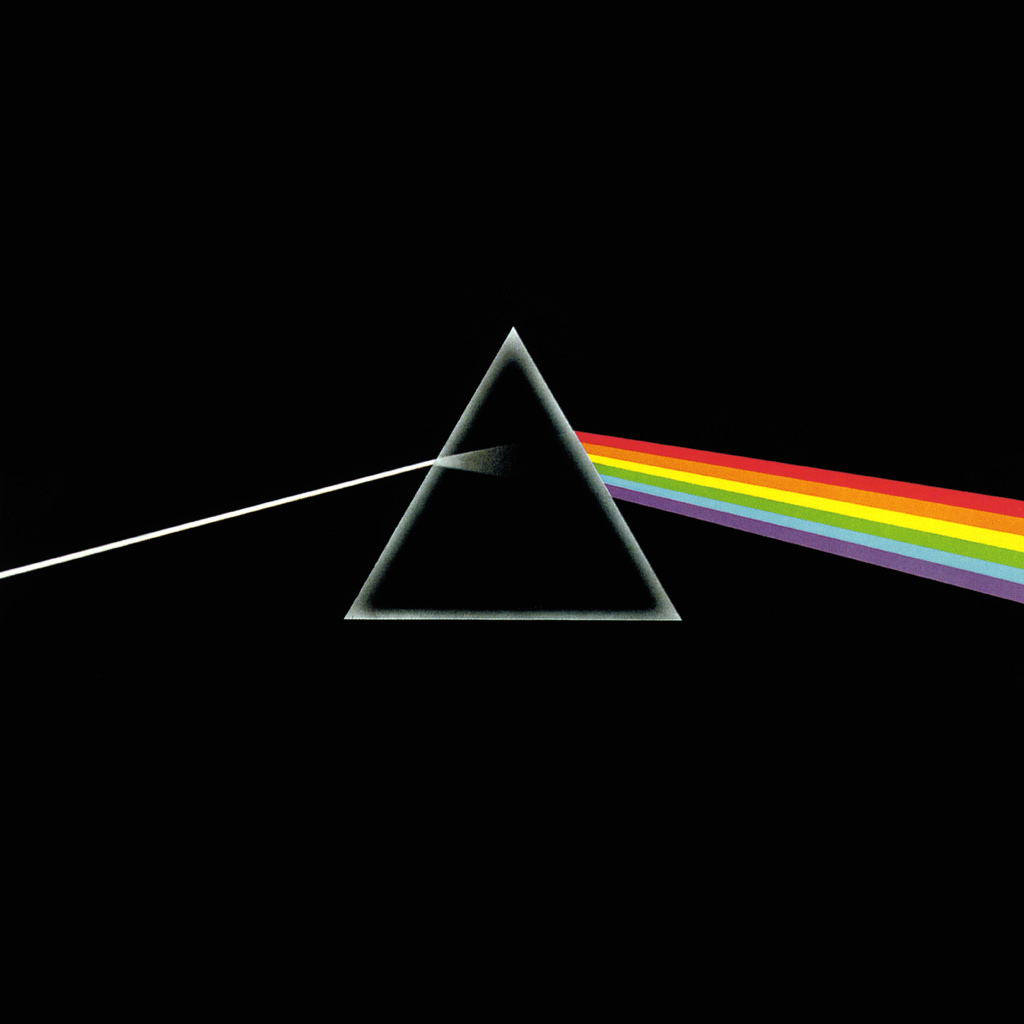 Album cover art from Pink Floyd's "Dark Side of the Moon"