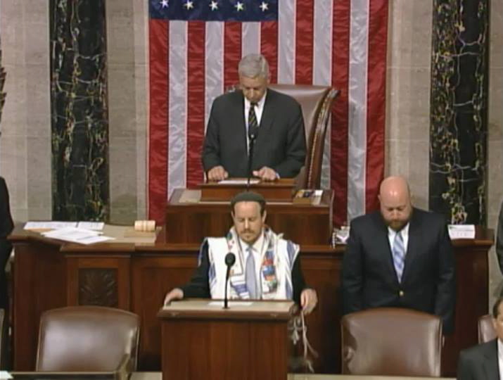 Rabbi Shmuel Herzfeld delivering the opening prayer as guest chaplain at the United States House of Representatives