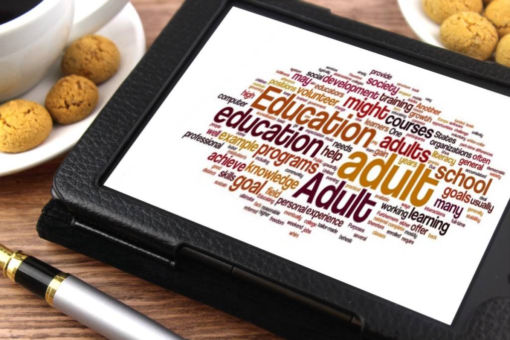 Adult education word collage