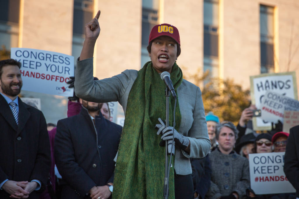 Mayor Muriel Bowser at the Hands off DC Rally in Feb. 2017.