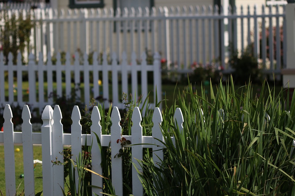 Green Outdoor Design White Yard White Picket Fence