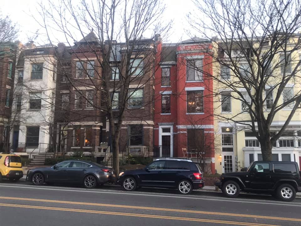 A photo of rowhouses in the District of Columbia