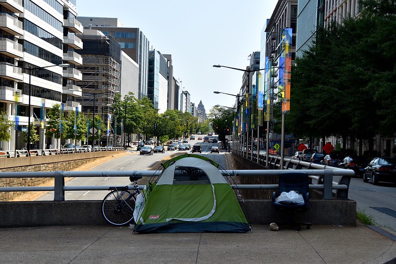 a tent sits in Washington, DC.