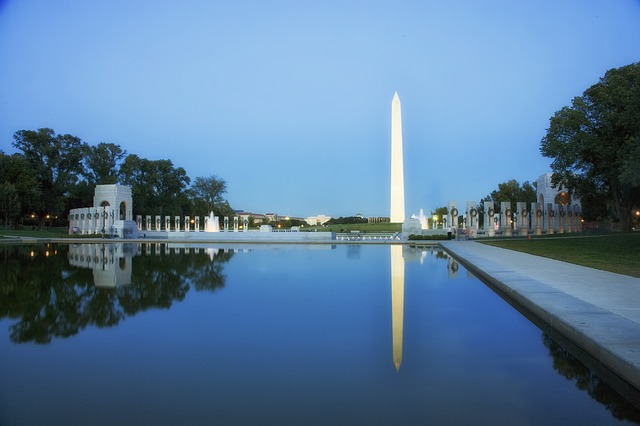Image of the Washington Monument, the World War II Memorial, and the Reflective Pool