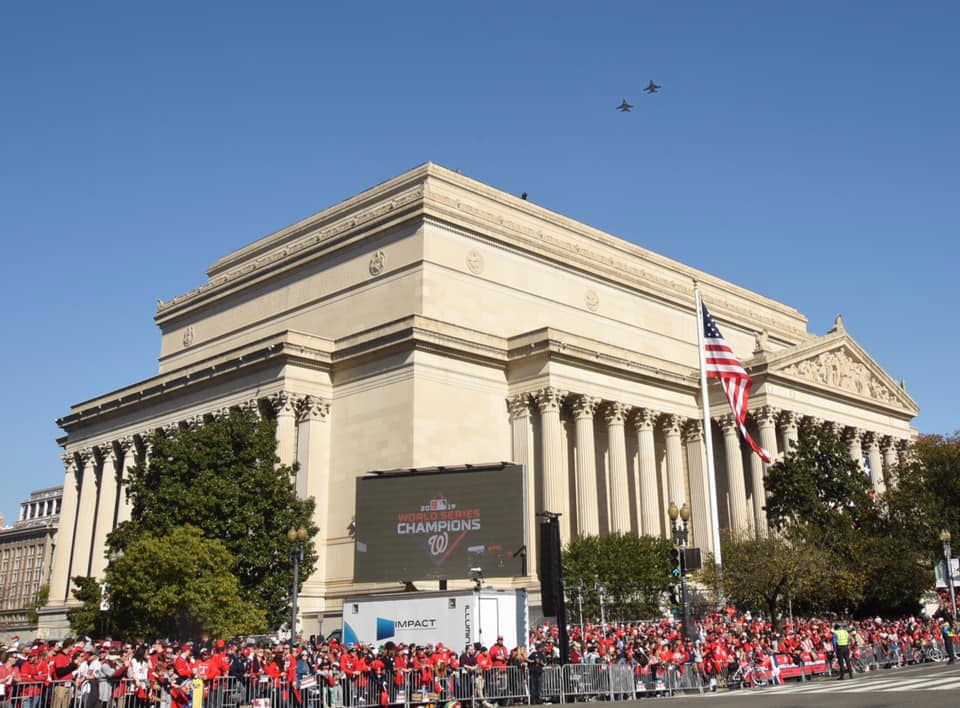 A sea of fans at the Washington Nationals' victory parade in D.C.