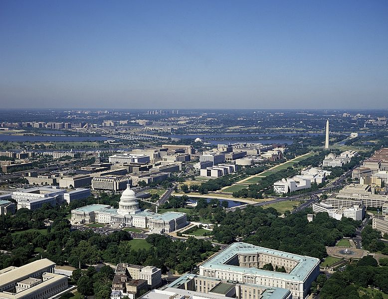 Aerial view of Washington D.C.