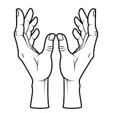 drawing of hands upturned in worship
