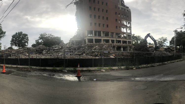 Photo of a partially demolished building