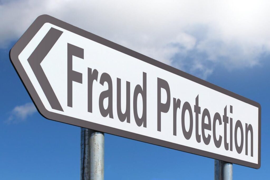 Graphic of a sign reading "Fraud Protection"