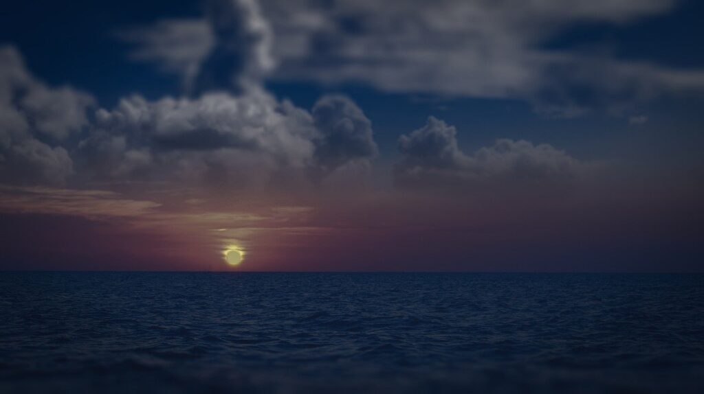 Image of sunset over the ocean