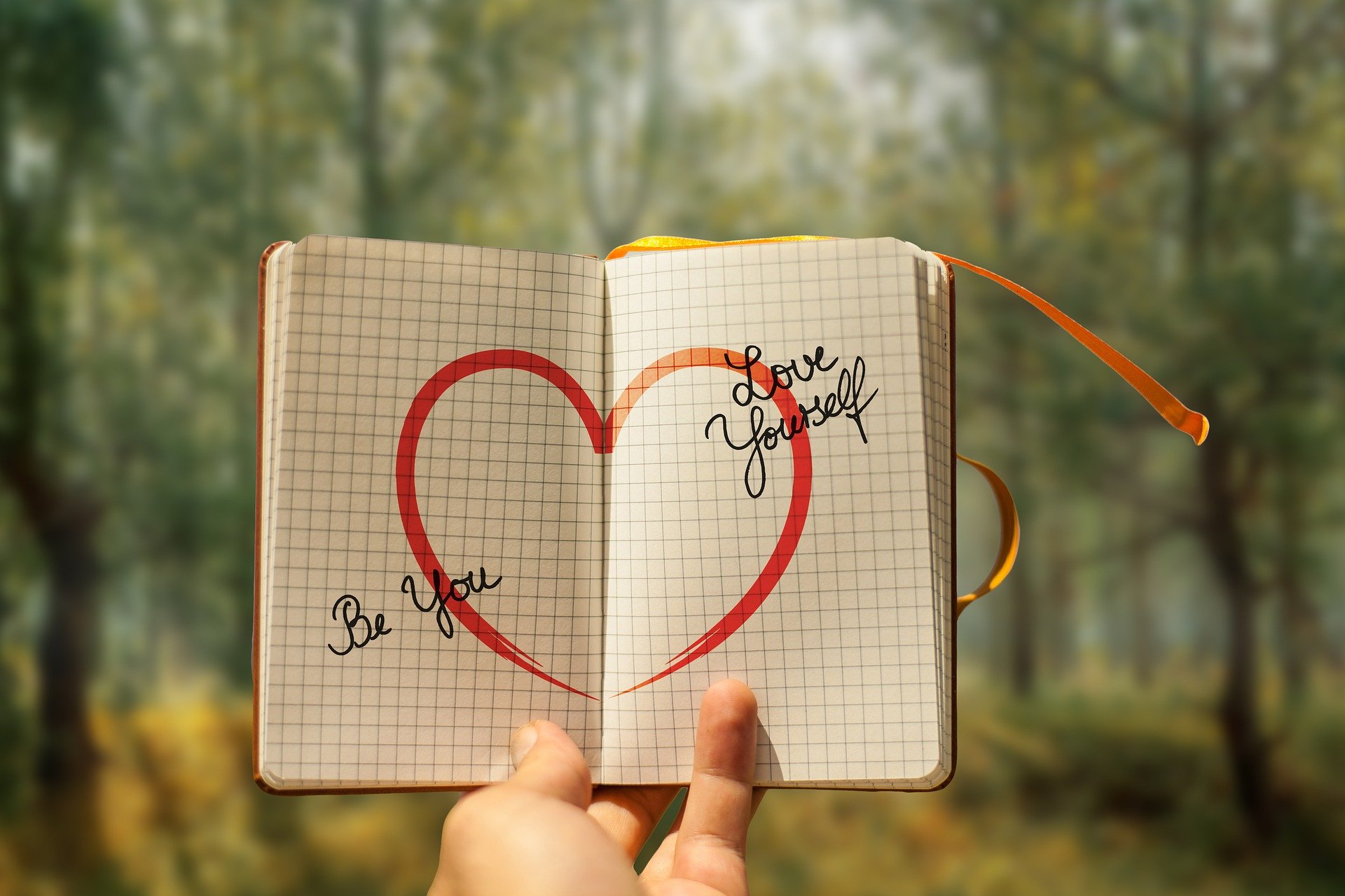 Photo of journal with heart drawing