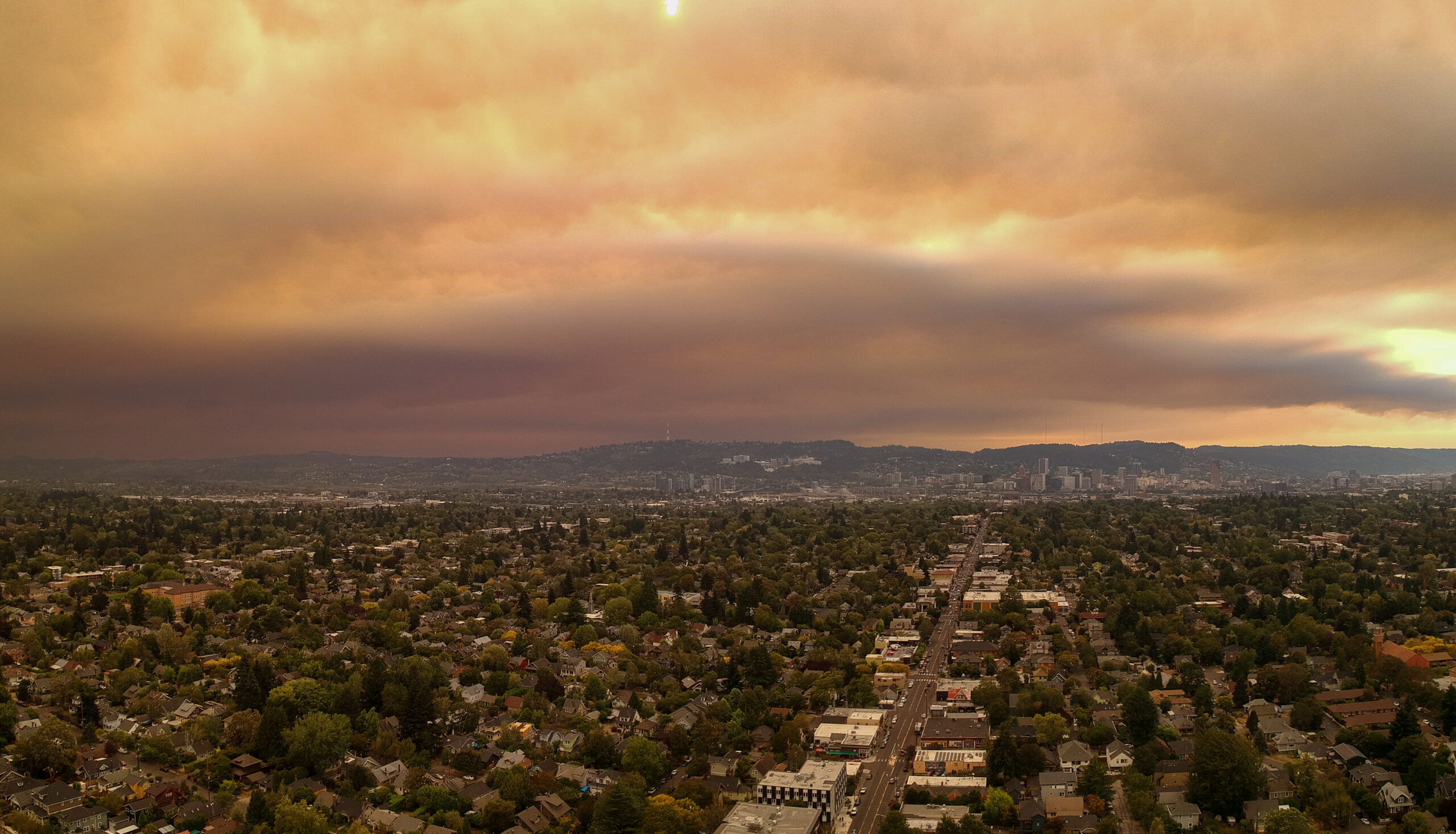 Portland's sky turned orange as the 2020 Oregon wildfires approached.