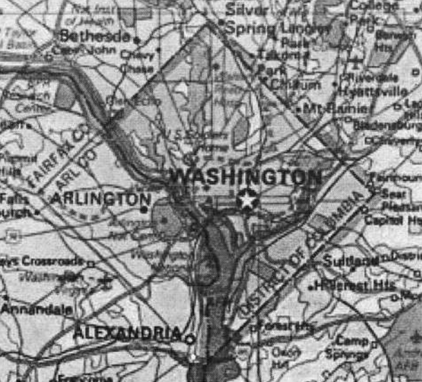 A map of the D.C. metro area.
