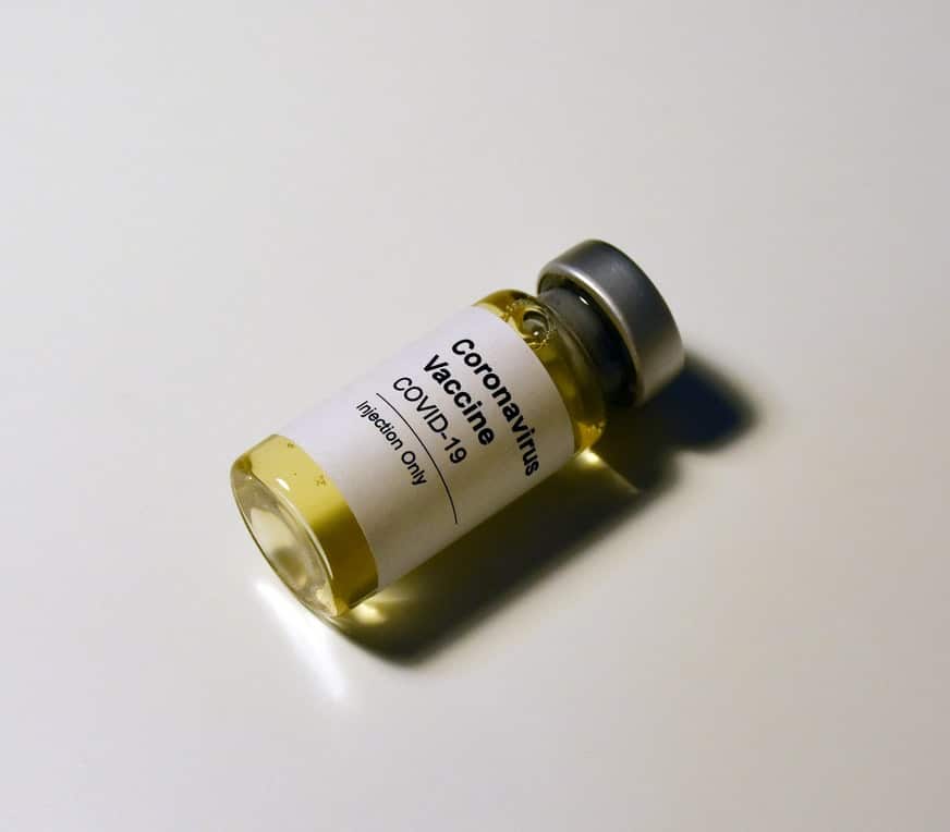 A container labelled Coronavirus vaccine.