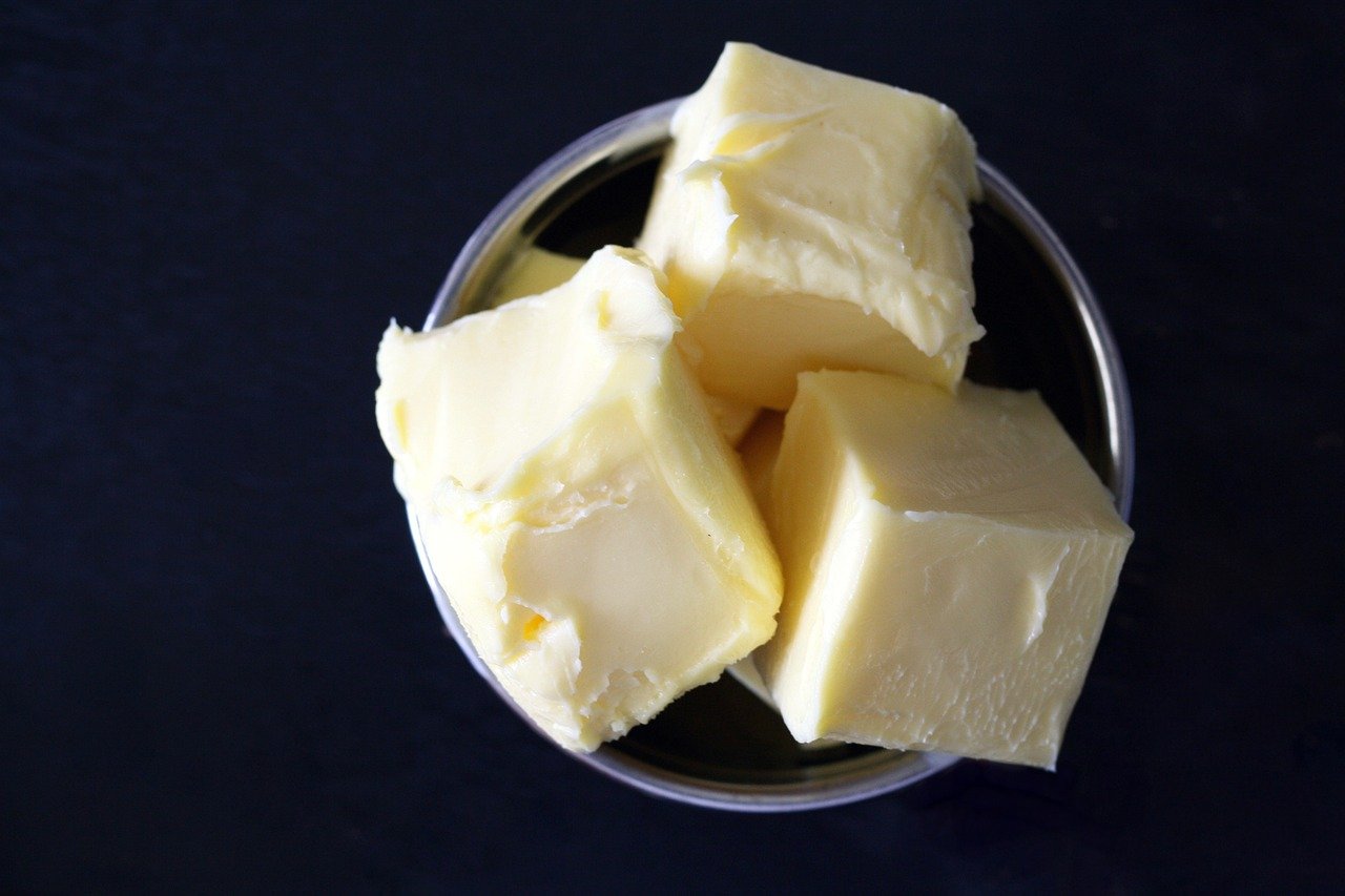 Photo of slices of butter sitting in a dish