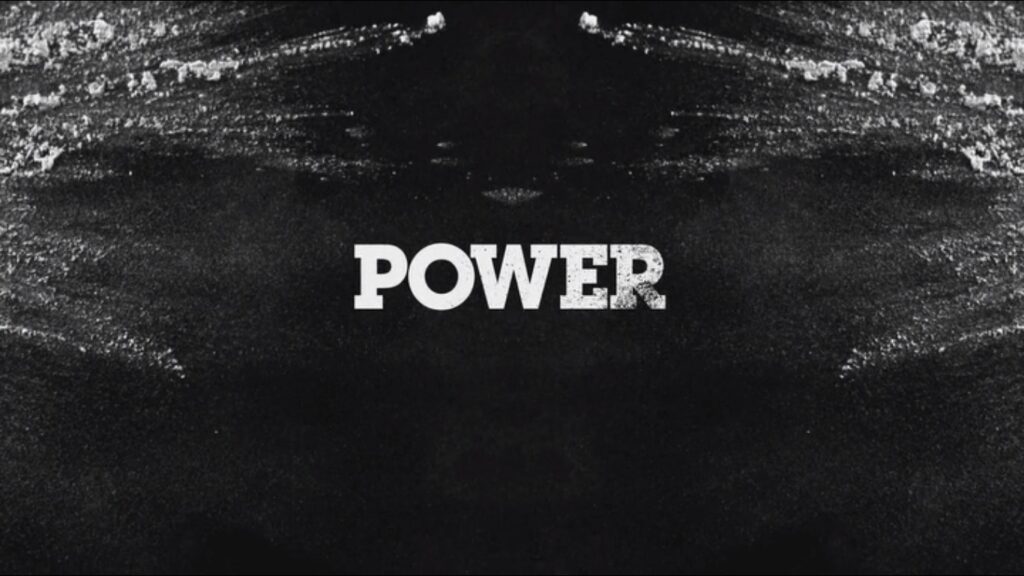 The word "Power" printed on a black background