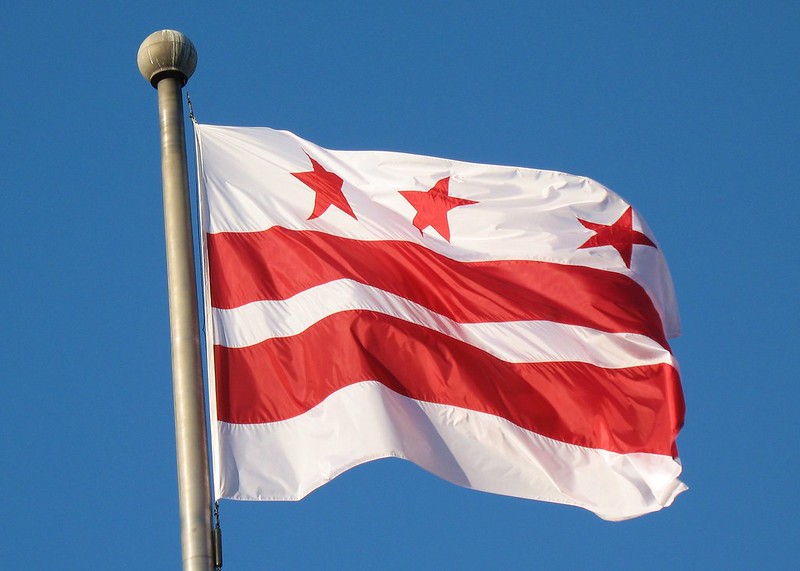 Photo of the Washington DC flag.