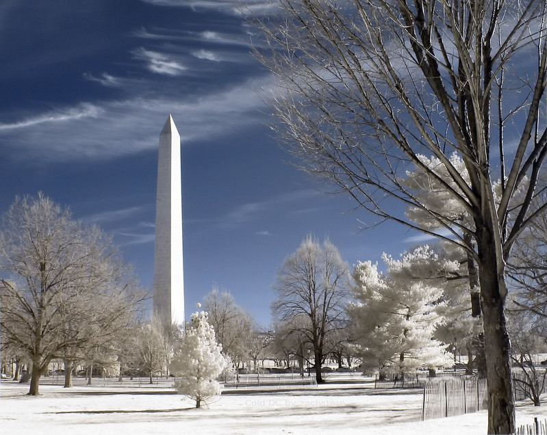 Winter photo of the Washington Monument and National Mall in the District.
