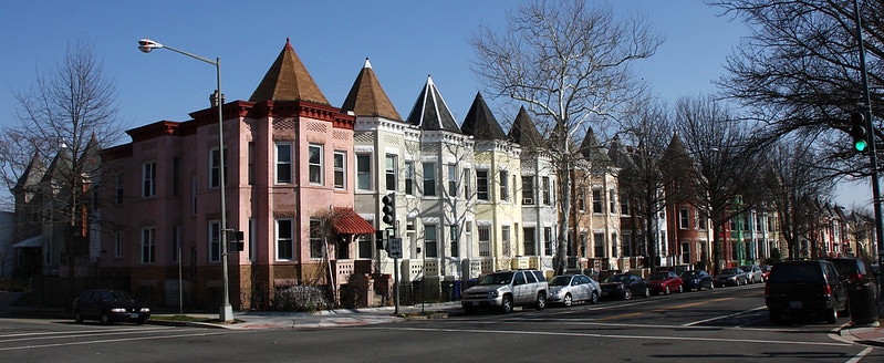 A photo of rowhouses located in Columbia Heights, DC.