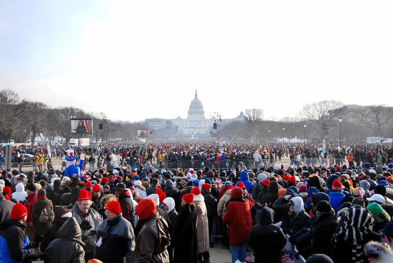 A photo of the crowd at the 2009 Inauguration.