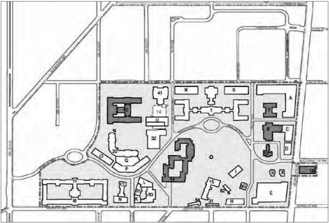 A map depicting the new developments at Walter Reed.