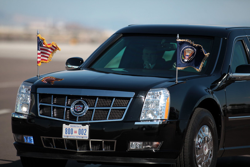 Photo of the presidential motorcade
