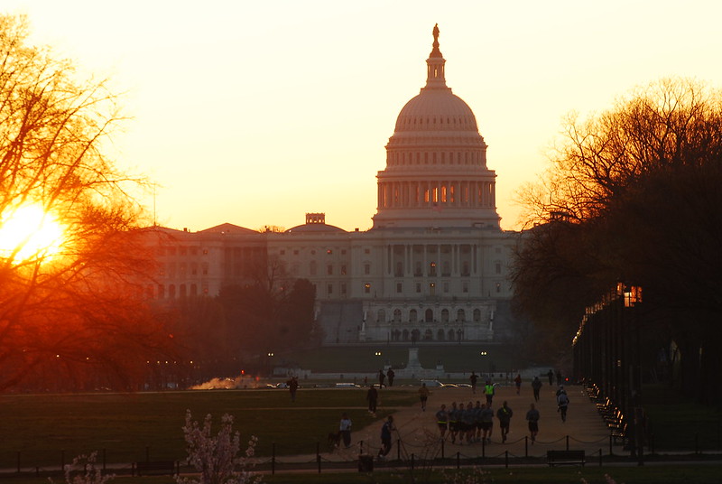 Sunrise over the U.S. Capitol in February 2009