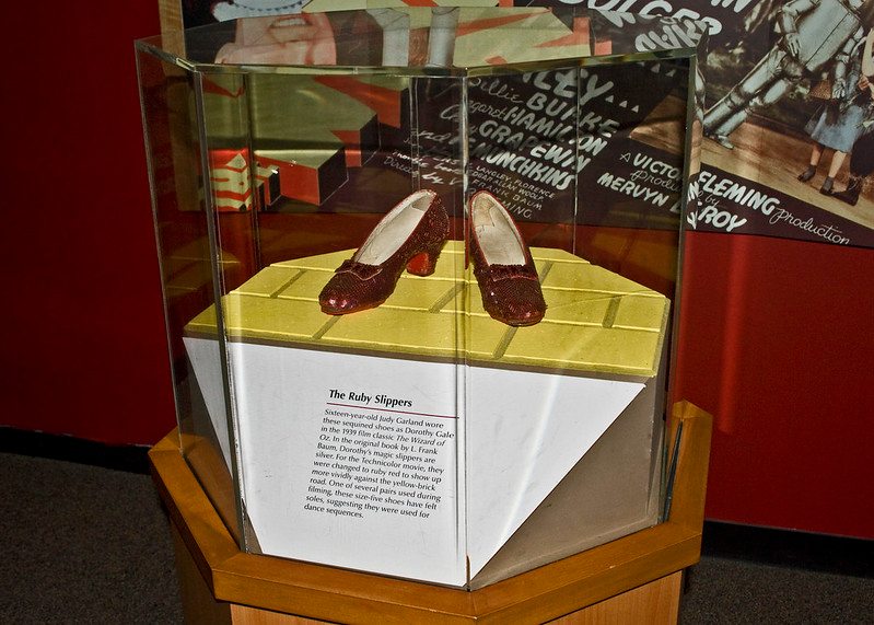 Photo of Dorothy's Ruby Slippers at the Smithsonian's American History Museum